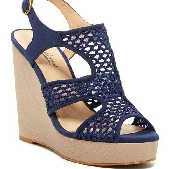 wedge navy blue shoes